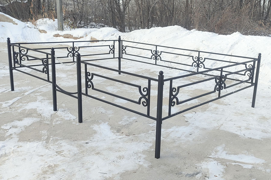 Оградка Завиток - вид спереди, декоративные элементы, производство Биробиджан