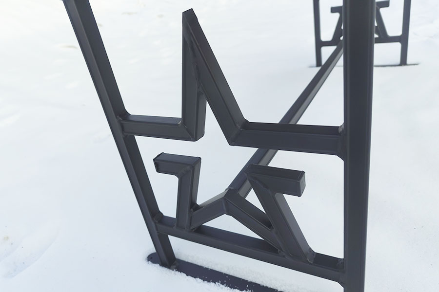 Деталь сварного шва скамейки Звезда, качественный провар